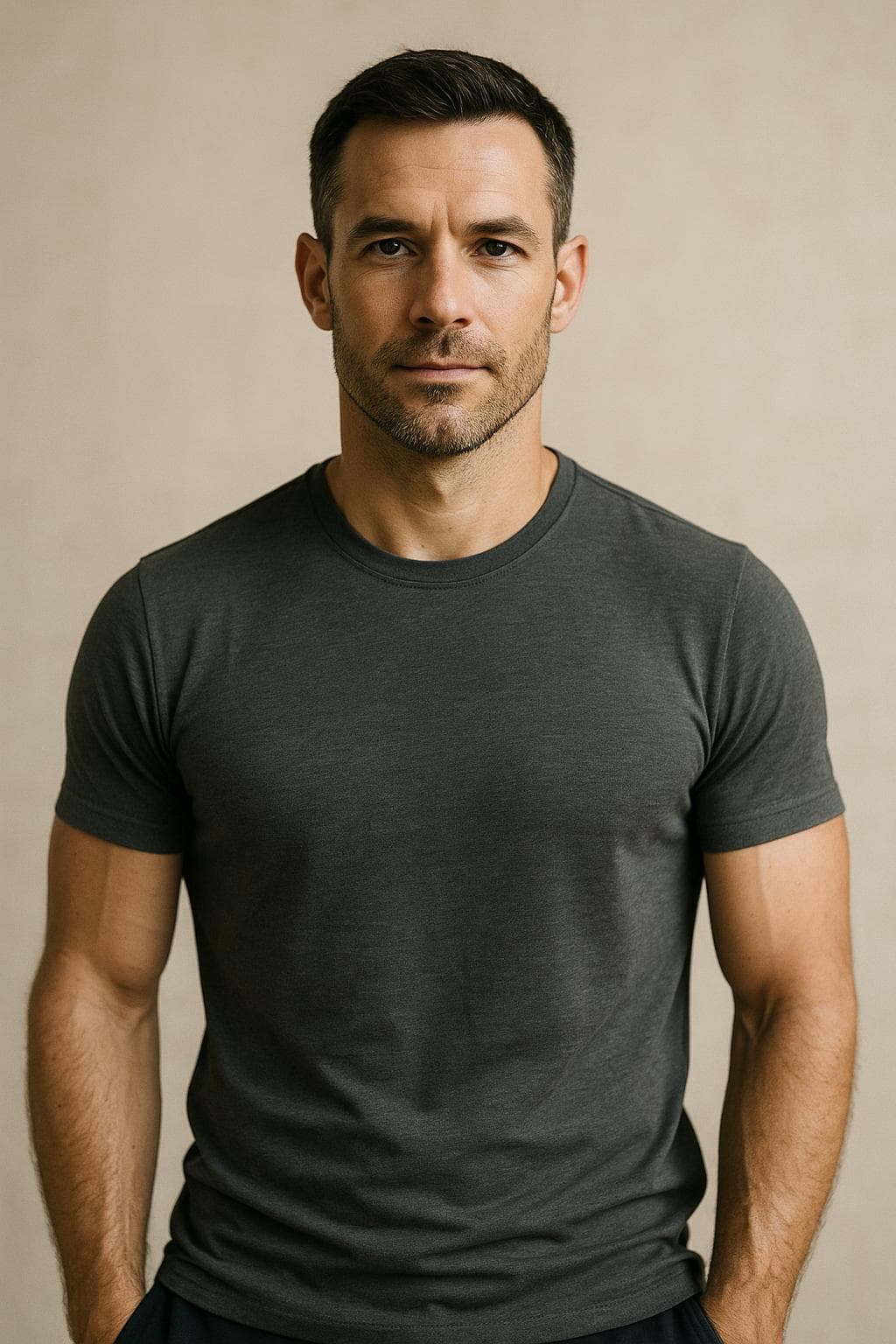 A confident, healthy man embodying Maddox performance and vitality